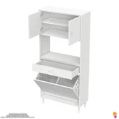 Modilayn ARDA 80x173x32,5 cm 1 Çekmece 2 Göz Sepetli ve 3 Raf Akıllı Dolap ile Dağınıklığa Son thumbnail 7