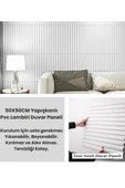 Renkli Duvarlar 50cm x 50cm 1 Adet 3D Abs Malzeme PVC Dayanıklı Duvar Paneli Silinebilir Lambiri Model Beyaz Panel - 3