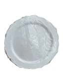 Parti Davet Piknik Doğum Günü Sert Plastik Mika Tabak - Beyaz - 18 Cm. - 6'lı 3 Paket - 2