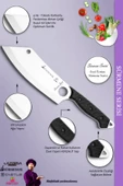 Sürmene Serisi Outdoor Bıçak Kamp Bıçağı Mutfak Şef Bıçak Bıçağı Deri Kılıflı Siyah (Out-015) - 4