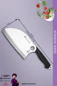 Sürmene Serisi Outdoor Bıçak Kamp Bıçağı Mutfak Şef Bıçak Bıçağı Deri Kılıflı Siyah (Out-014) - 3