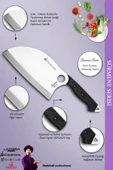 Sürmene Serisi Outdoor Bıçak Kamp Bıçağı Mutfak Şef Bıçak Bıçağı Deri Kılıflı Siyah (Out-014) - 4