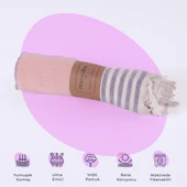 Homedius %100 Pamuk American Desenli Püsküllü Peştemal Banyo Plaj Havlusu - 100x180 cm  100x180 Turkuaz thumbnail 10