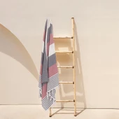 Homedius %100 Pamuk American Desenli Püsküllü Peştemal Banyo Plaj Havlusu - 100x180 cm  100x180 Turkuaz thumbnail 3