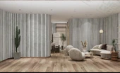 Renkli Duvarlar 60cm x 280cm 1 Adet Kendinden Yapışkanlı Açık Gri Lambiri Desenli Duvar Paneli Kağıdı YG006 - 6