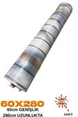 Renkli Duvarlar 60cm x 280cm 1 Adet Kendinden Yapışkanlı Açık Gri Lambiri Desenli Duvar Paneli Kağıdı YG006 - 2