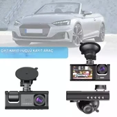 QASUL 3 Kameralı  2 inç Lcd Ekranlı Gece Görüşlü G-sensör Geri Görüş  Güvenlik Kamerası - 3