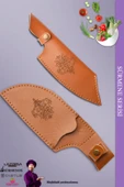 Sürmene Serisi Outdoor Bıçak Kamp Bıçağı Mutfak Şef Bıçak Bıçağı Deri Kılıflı 2 Li Set (Out-019) - 2