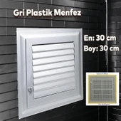 Menfez Banyo Wc Tuvalet Havalandırma Plastik Panjur 30x30 CM Gri Renk - 1