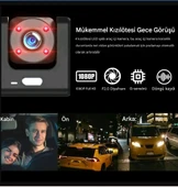 QASUL 3 Kameralı  2 inç Lcd Ekranlı Gece Görüşlü G-sensör Geri Görüş  Güvenlik Kamerası - 7