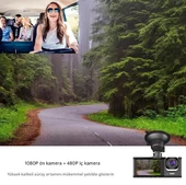 QASUL 3 Kameralı  2 inç Lcd Ekranlı Gece Görüşlü G-sensör Geri Görüş  Güvenlik Kamerası - 4