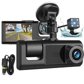 QASUL 3 Kameralı  2 inç Lcd Ekranlı Gece Görüşlü G-sensör Geri Görüş  Güvenlik Kamerası - 1