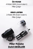 Ön-Arka Set Bisiklet Feneri Pilli 500 Lümen 3 MOD Flaşörlü Bisiklet Farı LED Işık Gri 4414 thumbnail 4