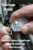 2li Bisiklet Gidon Işığı 3 Modlu Flaşörlü Çakarlı Su Geçirmez LED Fener Ön-Arka Beyaz-Kırmızı 3781 - 8