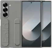 Samsung Galaxy Z Fold 6 Standlı Silikon Kılıf - Gri ü- Teşhir - 3