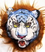 Kahverengi Saçlu Köpek Kurt Kaplan Maskesi Mega Peluş 34 No - 1