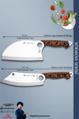 Sürmene Serisi Outdoor Bıçak Kamp Bıçağı Mutfak Şef Bıçak Bıçağı Deri Kılıflı 2 Li Set (Out-031) - 3