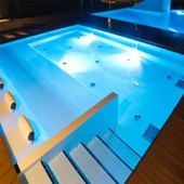 Slim Flat kare Sıva üstü Led Havuz Aydınlatma Ampülü lamba Kırmızı 230mm x H33mm 30W - 3