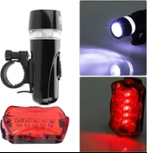 Ön-Arka Set Bisiklet Feneri Pilli 500 Lümen 3 MOD Flaşörlü Bisiklet Farı LED Işık Gri 4414 thumbnail 7