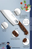 Sürmene Serisi Outdoor Bıçak Kamp Bıçağı Mutfak Şef Bıçak Bıçağı Deri Kılıflı 5 Li Set (Out-036) - 4