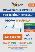 VEBOX BEYAZ SABUN KATILI MOP UYUMLU YER TEMİZLİK HAVLUSU MOP 40 AD - 1