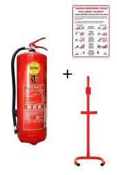 6KG TÜPAŞ YANGIN TÜPÜ,YANGIN TÜPÜ KULLANIM TALİMATI VE C TİPİ SEHPA 3LÜ SET - 1