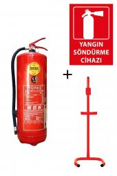 6KG TÜPAŞ YANGIN TÜPÜ, YANGIN TÜPÜ LEVHASI VE C TİPİ SEHPA 3LÜ SET - 1