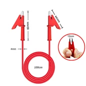 12A Krokodil Krokodil Kablo Çifti 1 Metre  Yüksek Akım Probu Multimetre Güç Kaynağı Test Ölçme Kablosu Atlama Tel Araba Akü Laboratuar thumbnail 8