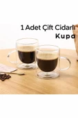 ARVALE 1 Adet Çift Cidarlı 240 ml Kahve Kupası | Isı Yalıtımlı Kahve Bardağı thumbnail 2