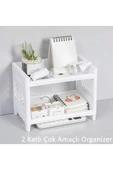 ARVALE 2 Katlı Çok Amaçlı Makyaj Organizeri - Mutfak Banyo Ofis Raf Düzenleyici - 1 Adet - 3