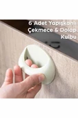 ARVALE 6 Adet Kendinden Yapışkanlı Anında Dolap Çekmece Kolu - 1
