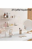 ARVALE 2 Adet Pleksi Hayalet Raf | Banyo Mutfak Düzenleyici Kendinden Yapışkanlı Vidalı Raf - 40 Cm - 1