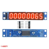 MAX7219 8 Bit Hane Kırmızı 7 Segment Ekran  0.36 İnch Saat Seri Haberleşme Dijital Gösterge Display Alarm 8 Dijit Alfanümerik Rakam Zaman Sıra Miktar Panel Metre Endüstriyel Medikal Cihaz thumbnail 4