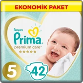 Prima Premium Care Bebek Bezi Ekonomik Paket 5 Beden 42 Adet - 1