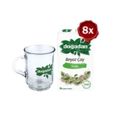 Doğadan Beyaz Çay Sade 28 g x 8 ve Doğadan Cam Bardak Hediyeli - 1