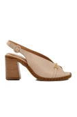 Venüs Bej Hakiki Deri Kadın Topuklu Sandalet thumbnail 1