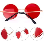 Yulak Cam John Lennon Tarzı Gold Çerçeveli Kırmızı Gözlük - 2