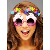 Happy Birthday Yazılı Pembe Fuşya Renk Parti Gözlüğü 12x7 Cm - 2