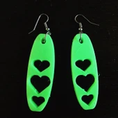 Byr3D Üç Kalp Küpe T1520090 Sadece Plastik Aparattır - 1