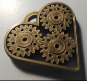 Byr3D Dişli Kalp Kolye T3901458 Sadece Plastik Aparattır - 3