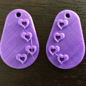 Byr3D Dairesel Yamuk Kalp Küpe T2369753 Sadece Plastik Aparattır - 1