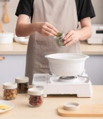 Pinmoo Airtight Baharatlık- 3 lü Saklama Kabı Cam- Bej kapak - 2