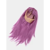 Rose Pembe Renk Düz Kesim Uzun Parti Peruğu Takma Saç - 3