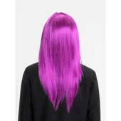 Fuşya Renk Düz Kesim Uzun Parti Peruğu Takma Saç - 2