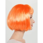 Turuncu Renk Küt Parti Peruğu Kısa Takma Saç - 3