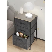 Çocuk 3 Çekmeceli Orta Boy Komodin Sehpa Füme 1602 - 3