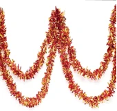 Kırmızı Altın Renk 4 Cm Genişlik Garland Çift Renk Sim Süs 180 Cm - 3