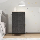 Çocuk 3 Çekmeceli Orta Boy Komodin Sehpa Füme 1602 - 2