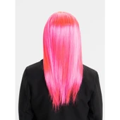 Şeker Pembesi Koyu Pembe Renk Uzun Düz Parti Peruğu - 2