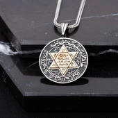 Mührü Süleyman Gümüş Erkek Kolye - 2